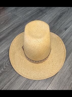 Vintage American Hat Co Straw Cowboy Hat 7 3/8 Houston Texas Western